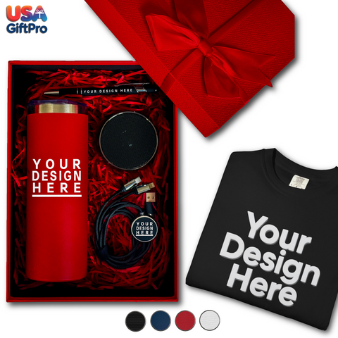 custom corporate logo gift box CB-22 employee holiday gift packaging design