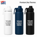 Premium Black Customizable Gift Set – Insulated Thermos, Fast-Charge Power Bank, and Metal Pen CB-1