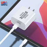 customizable 20w wall charger and 65w usb-c to usb-c cable set for laptops