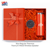 Corporate Customizable Gift Box – Includes 16oz Regular Thermos & Titanium Metal Wireless Speaker GB-16