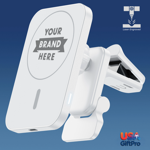 Customizable Magnetic Wireless Car Charger – Fast Charging & 360° Rotation