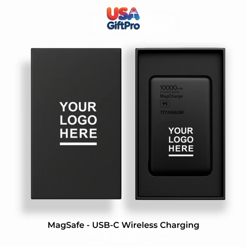 Premium Titanium 10,000mAh MagSafe Portable Charger – USB-C & Wireless Charging
