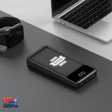 Customizable Black 10,000mAh Portable Charger – Built-in USB-C & iOS Cables, 22.5W PD Fast Charging