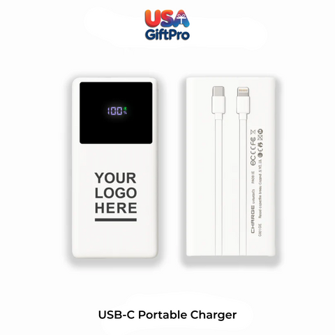 customizable 10000mAh power bank gift with built-in cables and fast charging