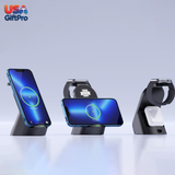 Customizable 15W 3-in-1 Wireless Charging Dock – Laser Engraved, Vertical & Horizontal Compatible